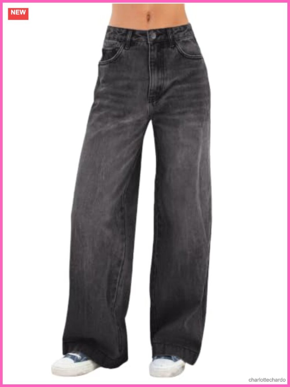 Women High Waist Wide Leg Baggy Stretchy Denim Jeans Pants
